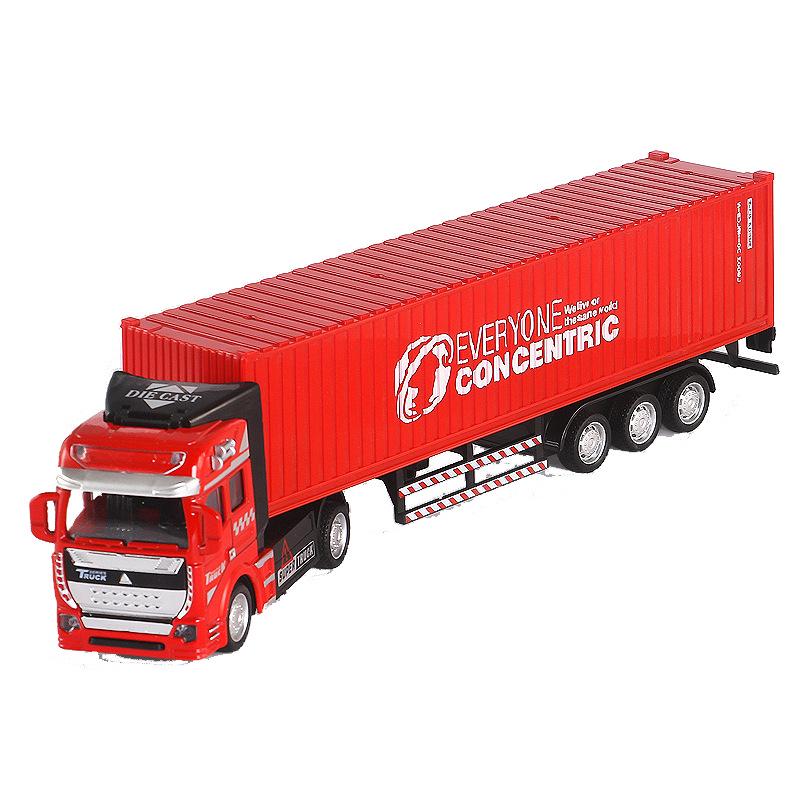 Kids' Pull-Back Alloy Container Transport and Tanker Trailer Truck Toy Model