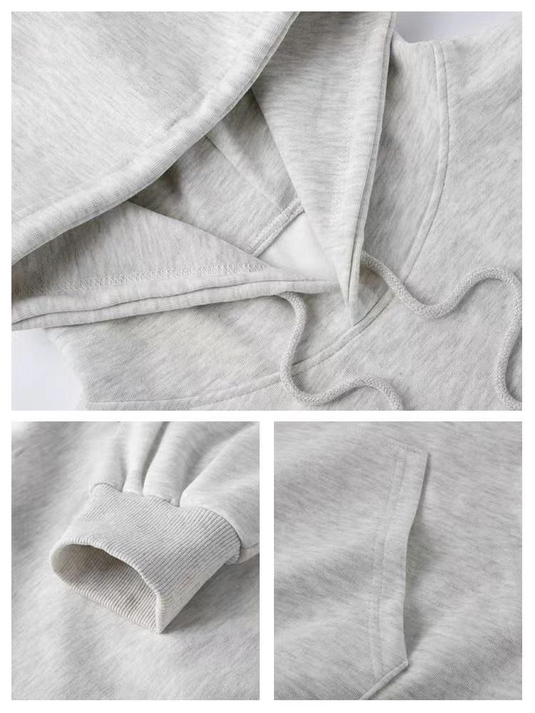 Ciężki koreański sweter z kapturem o luźnym kroju na jesień/zimę 320g