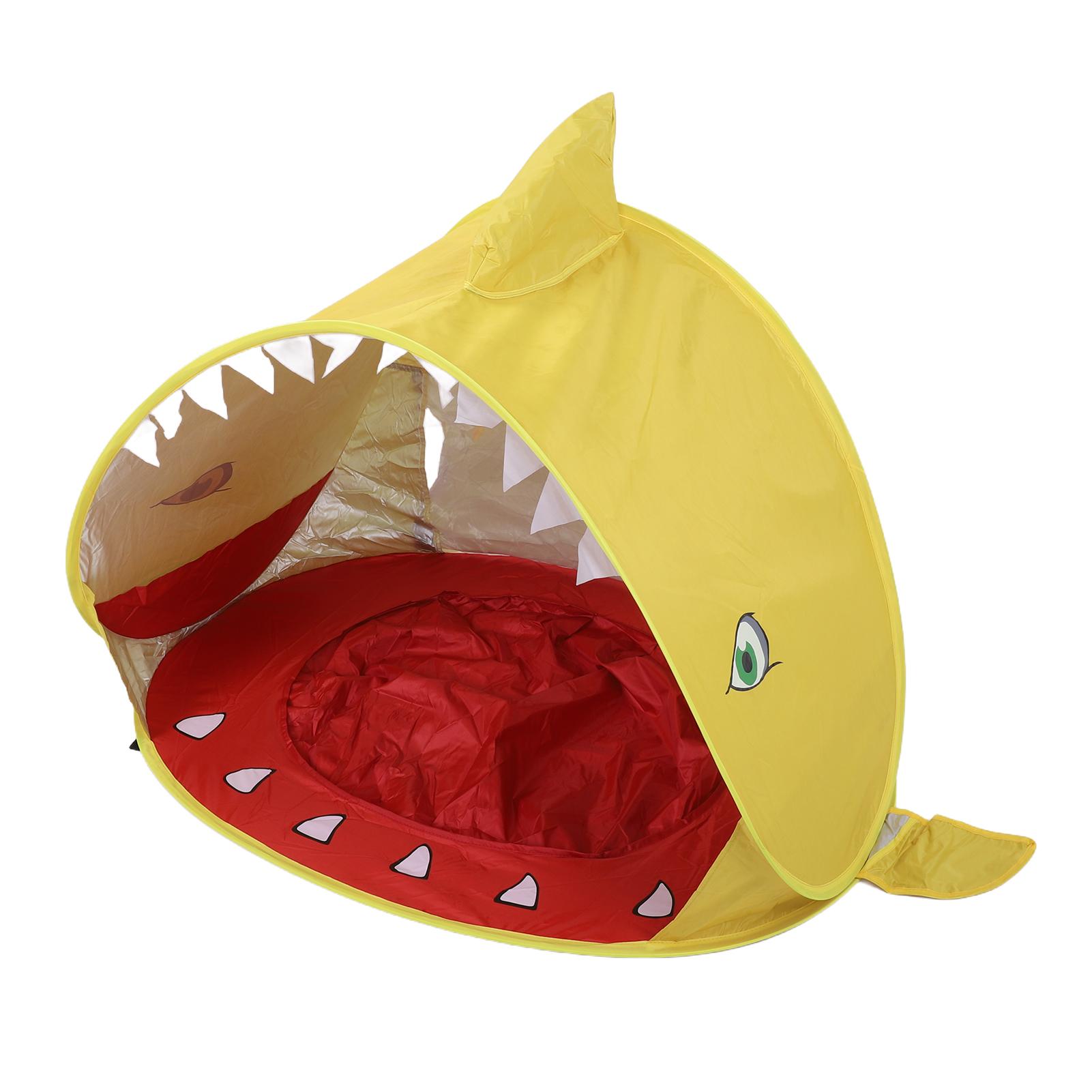 

Pop Up Beach Tent Portable Baby Beach Tent Sun Shelter with Pool for Infants Kids Outdoor Camping Picnic Shark Yellow