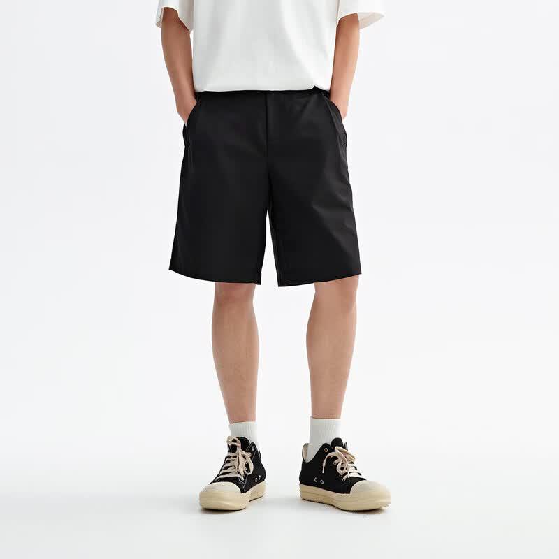 CHINISM Men s Plain Draped Casual Suit Shorts L
