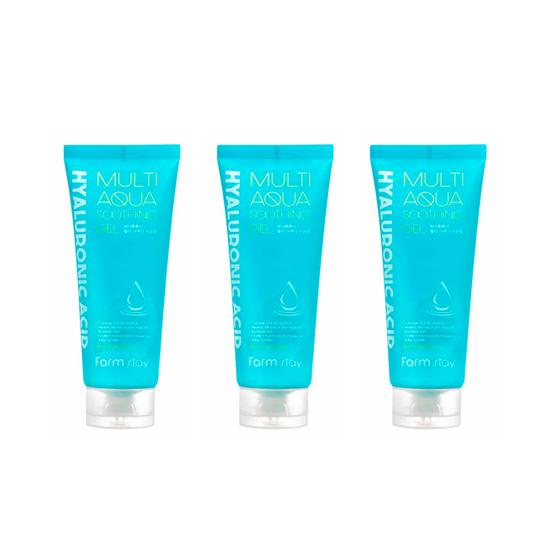 FARM STAY Gel apaisant Multi Aqua à l'acide hyaluronique 200 ml (3 options)