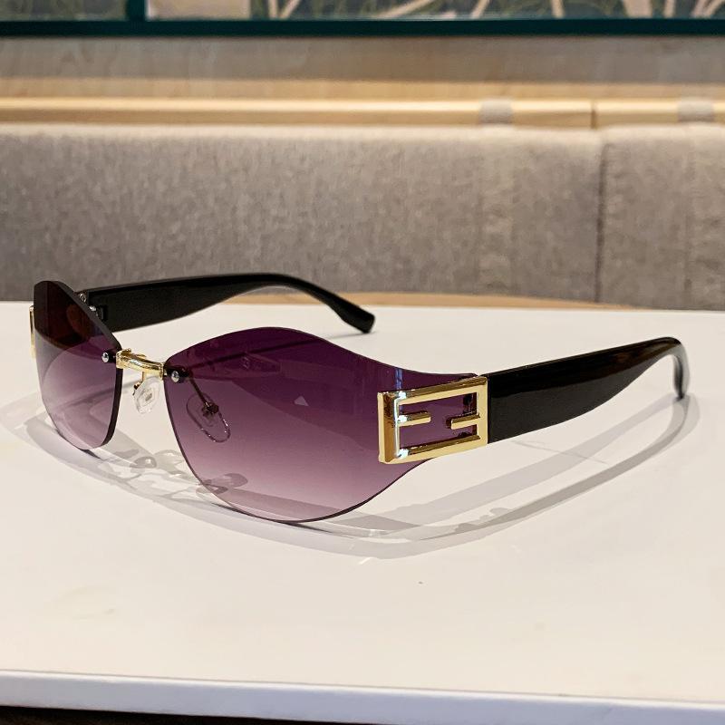 Frameless Sunglasses, European and American Style, High-end Women's Sunglasses with UV Protection