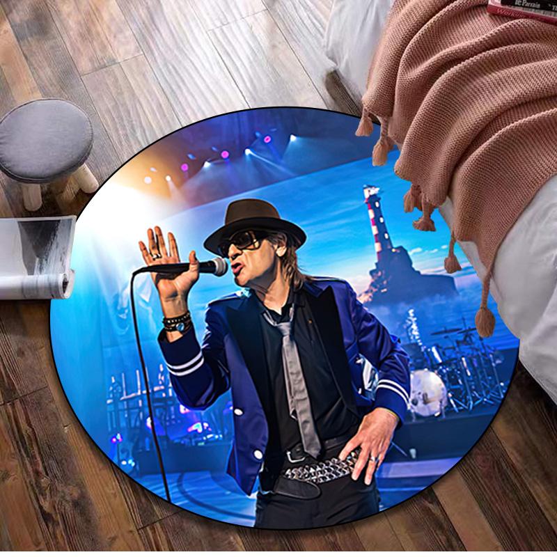 1 vnt. Udo Lindenberg apvalus spausdintas kilimas - namų dekoracija Kilimas svetainei, miegamajam, grindims, kompiuterio kėdės plotui