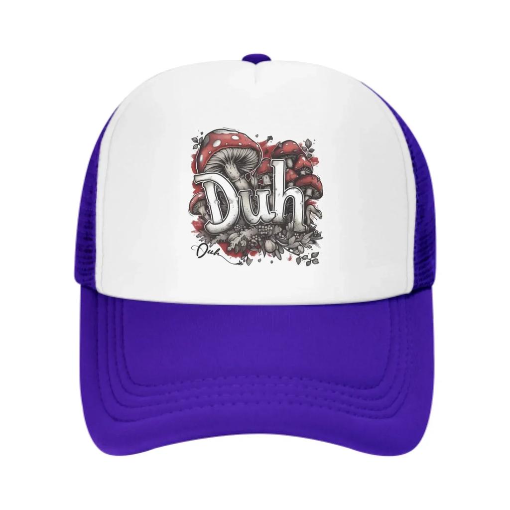 Mushrooms Duh Mesh Trucker Hats for Unisex Women Adjustable Casual Fashion Baseball Caps for Outdoor Activities