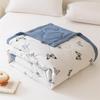 INS Skin-Friendly Washable Cotton Summer Quilt - Brushed Flannel Cooling Blanket for Dorms