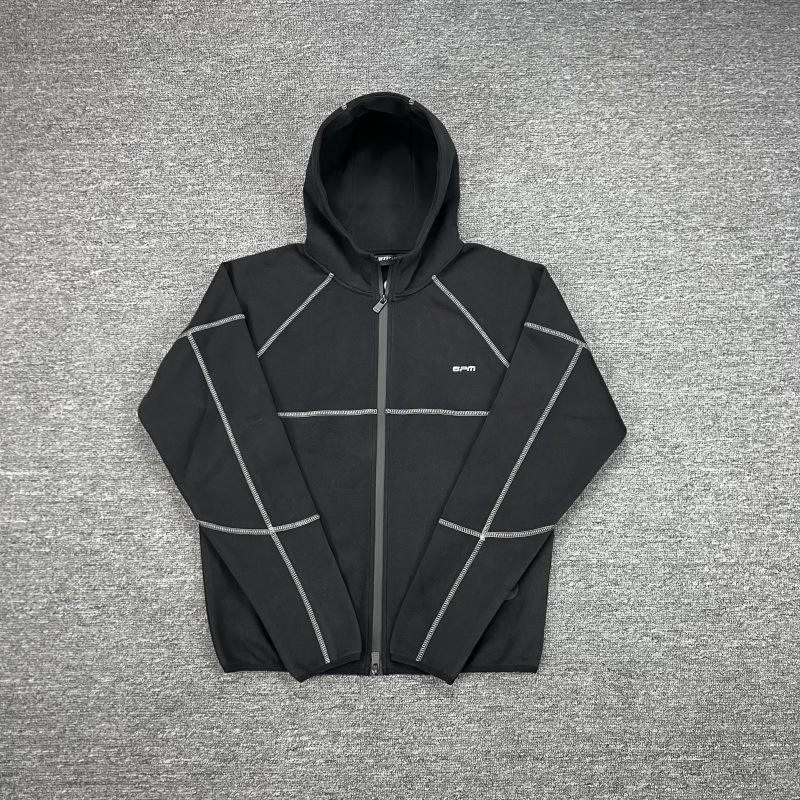 Unisex Embroidered Hooded Sweatshirt & Velvet Sweatpants Hip Hop Set