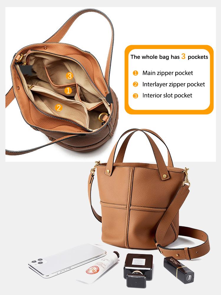 Сумка-тоут из натуральной кожи Zency для женщин — фото 5