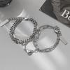 Qixi Couple's Titanium Steel Love Magnet Bracelets - Trendy Niche Design for Stylish Partner Jewelry.
