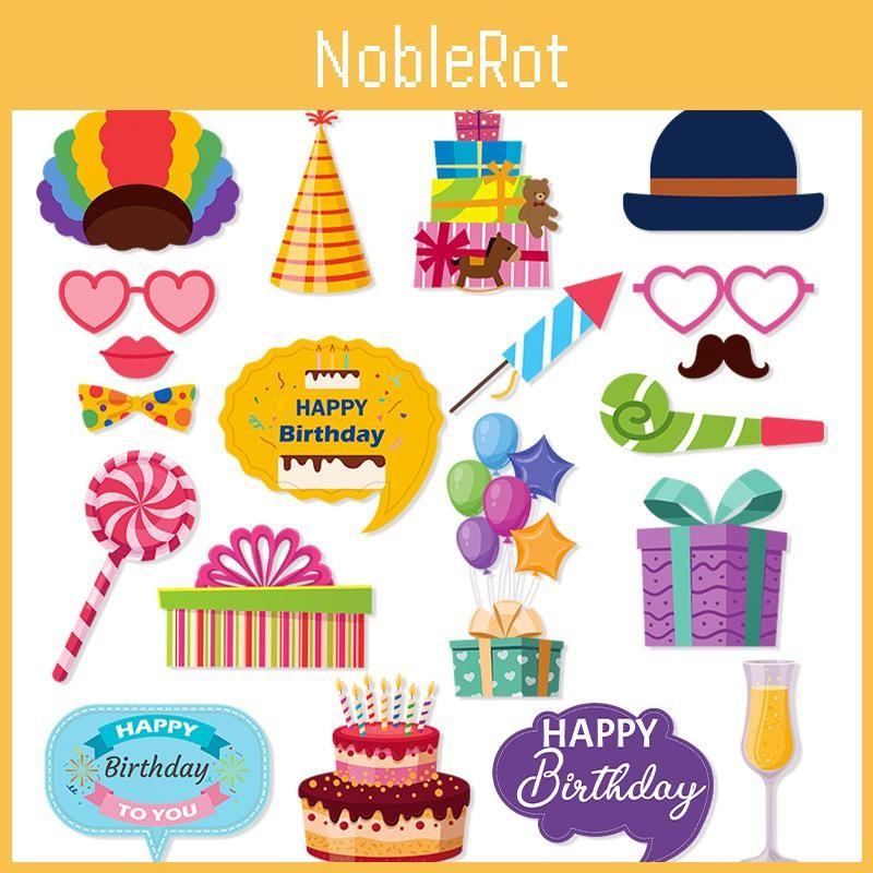 Birthday Happy Accessories With Humorous Paper Props For Family Kids Parties