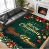 Christmas Custom Name Printed Square Area Rug Soft Non Slip Floor Carpet For Bedroom Holiday Gift
