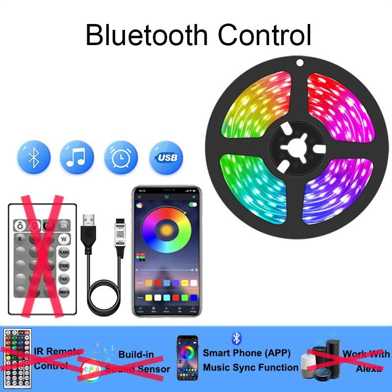 

Светодиодные ленты Bluetooth RGB 5050 Подсветка для телевизора Диммируемая светодиодная лента Синхронизация с музыкой Светодиодные ленты Умная светодиодная лента 5 В USB 30LED-M&5050 Non Waterproof&2M RGB