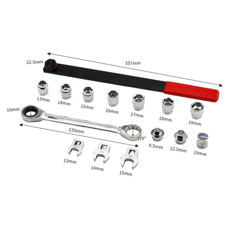 Professional Steel Tensioner Tool Kit Ratcheting Serpentine Belt Tool for Serpentine Belt Removal and Installation