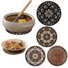 Bohemian Heat Resistant Placemats for Table Stain-Resistant Round Rubber Coasters Vintage Kitchen Dining Mats for Hot Dishes