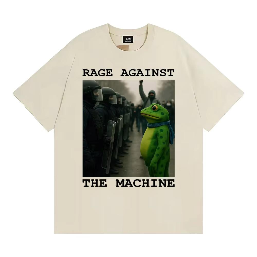 Rage Against The Machine Portland Frog Protest Funny Meme Tshirt Men Women Clothing Fashion Humor Oversized T Shirts Streetwear