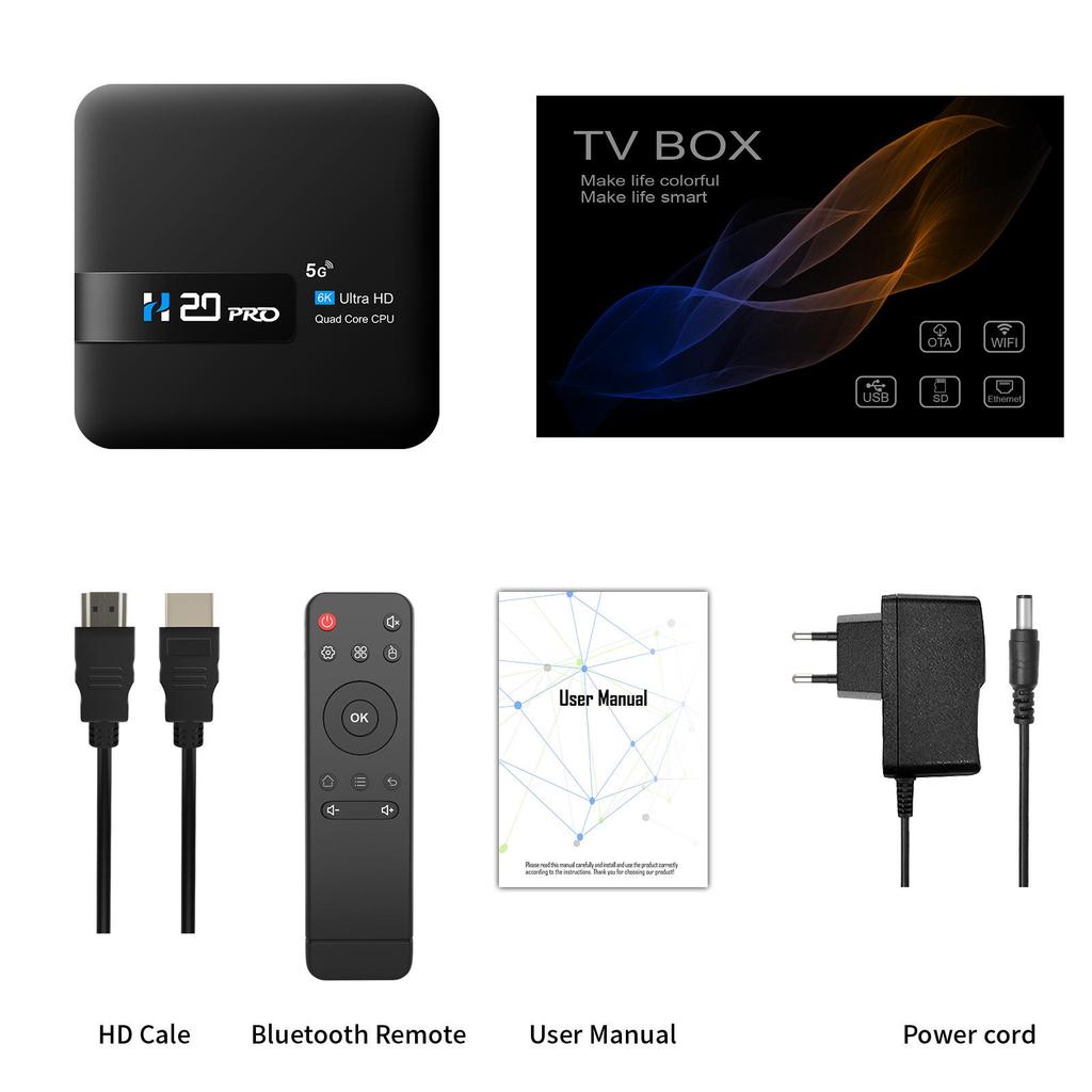 Grenzüberschreitender Heißverkauf H20PRO Android 14 Set-Top-Box mit 6KRK3518 Chip und kabellosem TVBOX Player