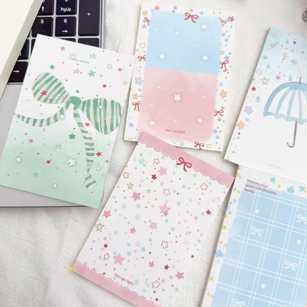 300 sheets Blue fresh small sticky note, can be used as a handheld account decoration, student portable notebook