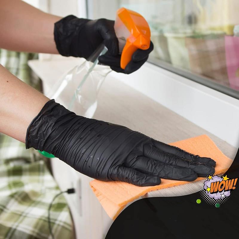 20/50PCS Black Disposable Nitrile Gloves Latex Free Household Cleaning Gloves for Kitchen Garden Mechanic Working Tatoo Gloves
