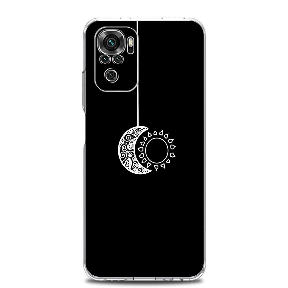 Capa de Celular Minimalista Desenho Sol Lua Para Xiaomi Redmi Note 15 14 13 12 4G 10 11 Pro Plus 5G 14C 13C 12C 10C 9A