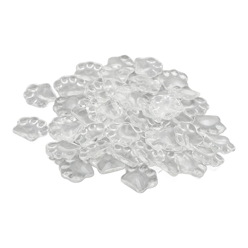 50pcs Nail Art Color Display Card Transparent Glass Cartoon Cat Paw Shaped Nail Polish Color Card