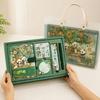 Gift stationery set for a student with panda, notebook, pen, stickers, bookmark, box