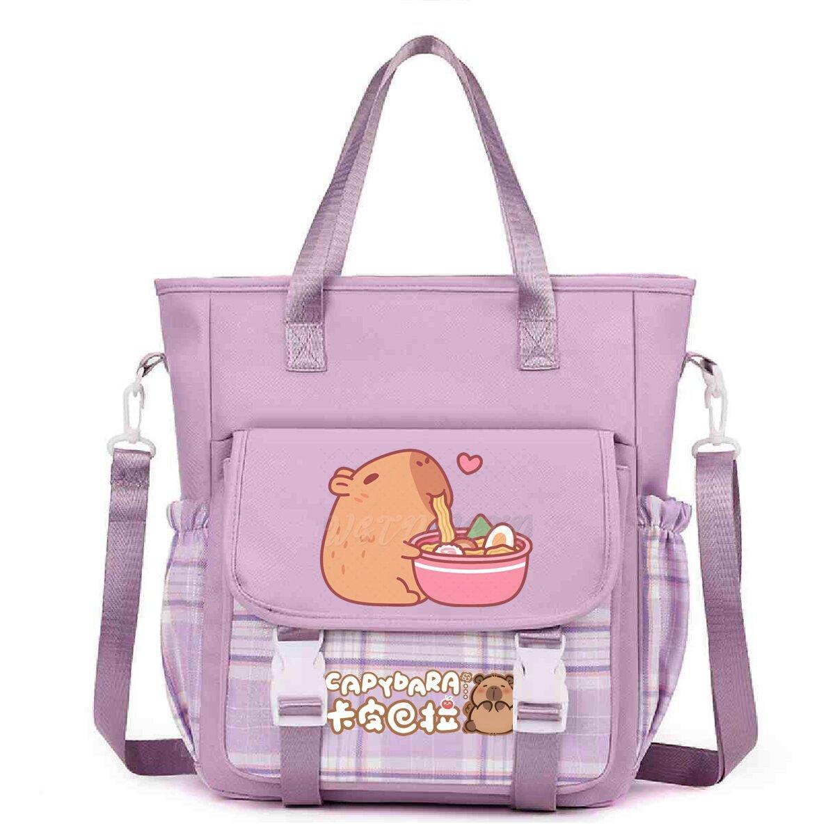 

Модная женская сумка-мессенджер с принтом капибары, студенческий школьный рюкзак, сумка на плечо, косметичка, сумка-тоут, большая сумка no specification