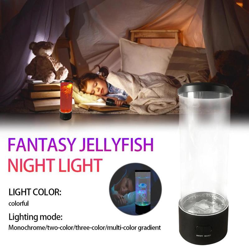 LED Medusa Night Color Change Artificial Light Mini Aquarium Night Light Romantic Gift Robot Vacuum Cleaner | Table Lamps