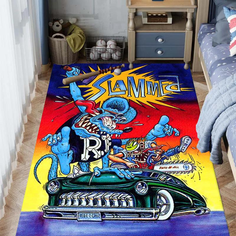 Rat Fury: Furious carpet Doormat Living room and bedroom mats Art Doormat Christmas gifts