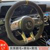 Universal Ultra-Thin Genuine Leather Steering Wheel Cover Mercedes C260L C200L E300L GLC A B E S G-Class Sport Carbon Fiber