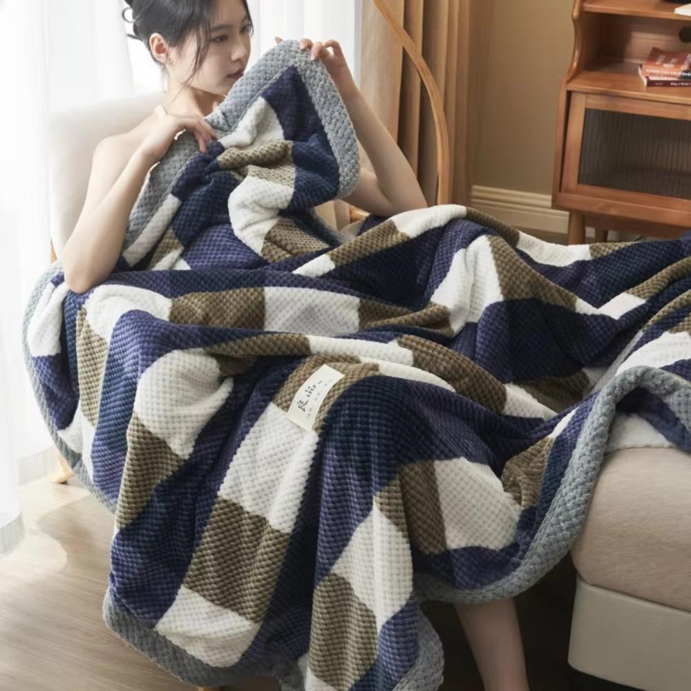 Coral Fleece Winter Throw Blanket Warm Sofa Throw Cozy Nap Blanket Dormitory