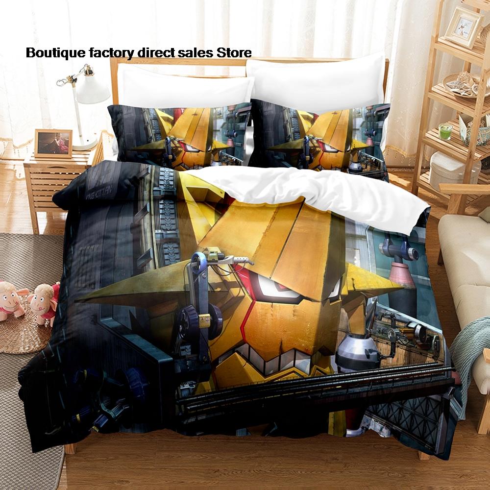 3D Printed Gurren Lagann Anime Bedding Set Duvet Cover Pillowcase For Fans Bedroom Decor Twin Full Queen King Size Bed Linen