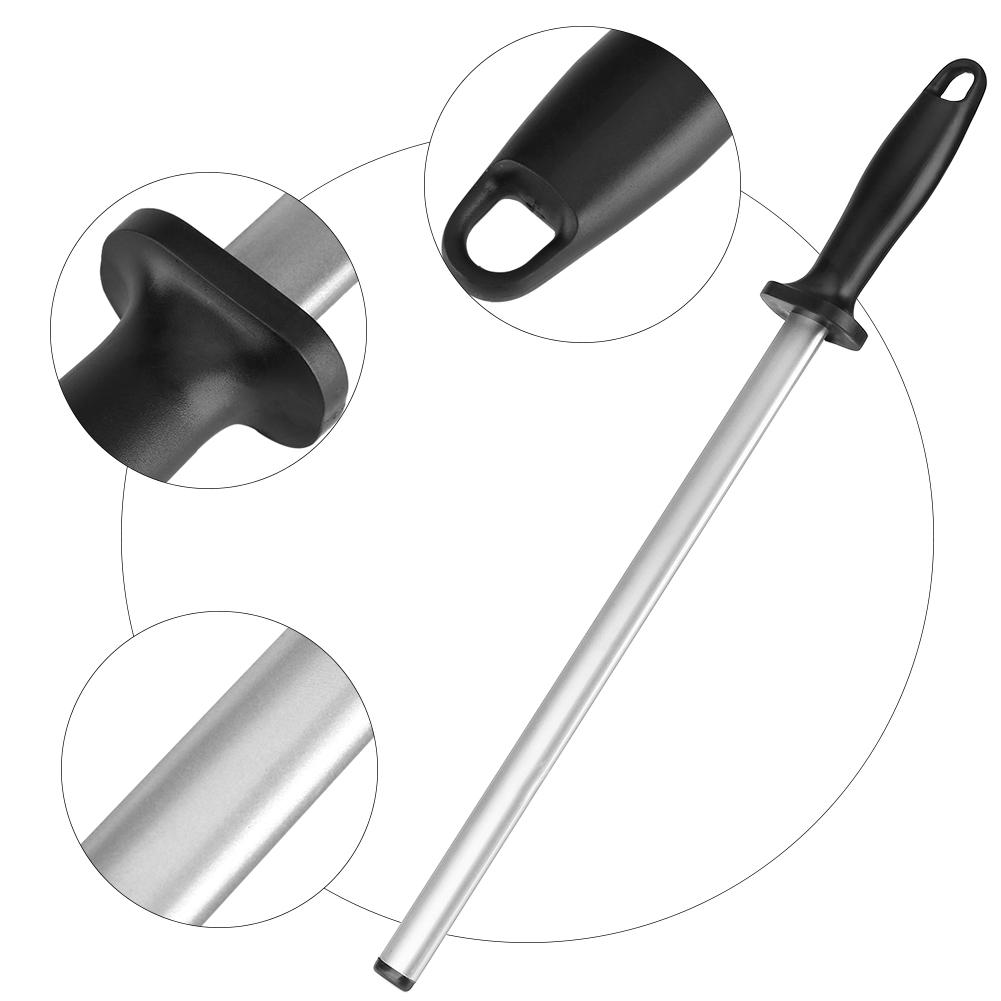 600# 12inch Portable Kitchen Knife Sharpening Rod Stick Plastic Handle Sharpener Stone Tool