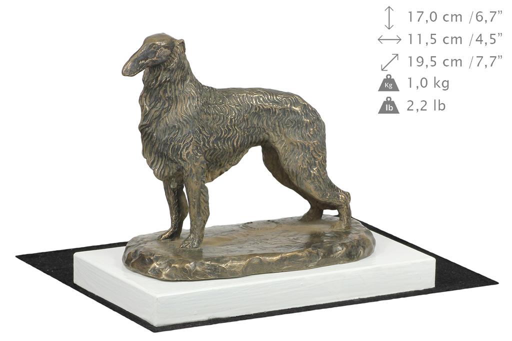 Borzoi, Russian Hunting Sighthound, Russian Wolfhound IV - Dog Figurine, Figure On a White Base, Trophy for Art-Dog Dog Show Exhibition
