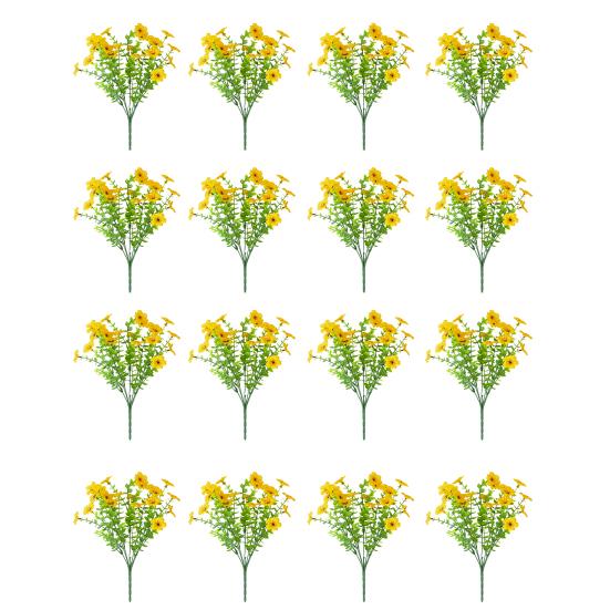 16Pcs Simulated Flowers Realistic Artificial Plants Home Decoration Faux Bouquet Indoor Outdoor Garden Balcony Terrace Decor