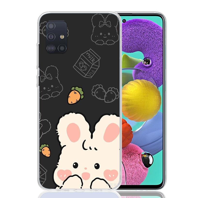 Cartoon Cute Little Rabbit Phone Case for Samsung Galaxy A52 A51 A50S A12 A22 A32 A72 A10S A30S A31 A71 Note 20 Ultra 10 Plus S1