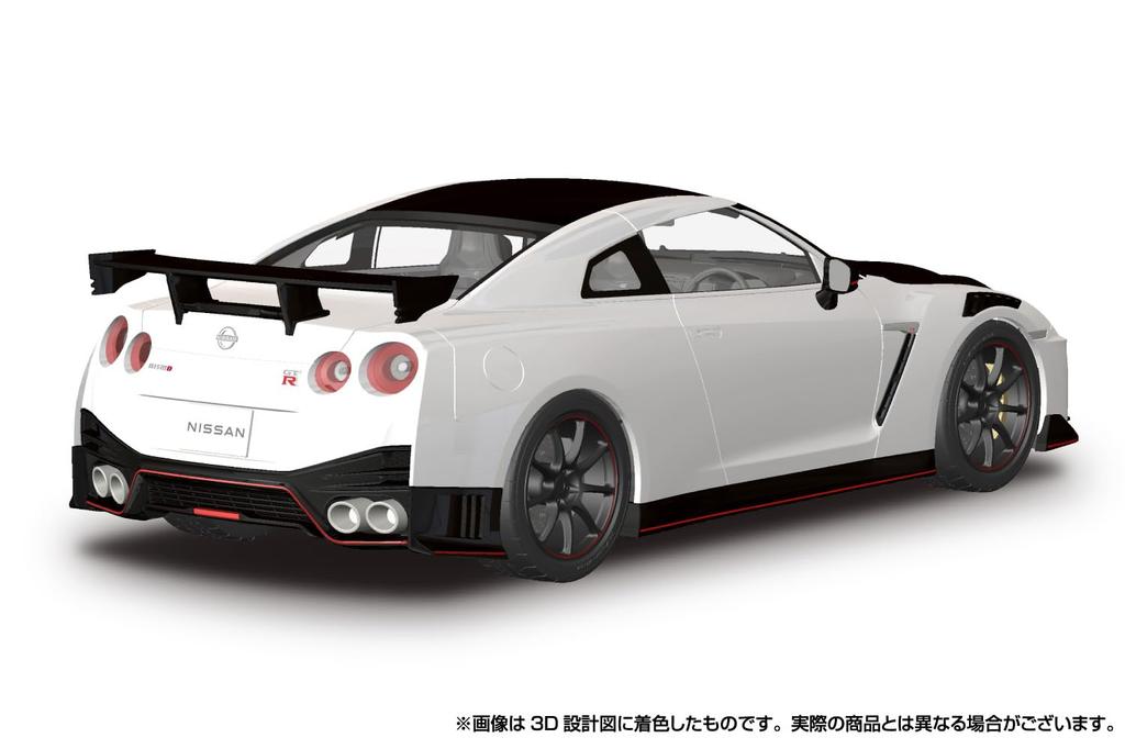 Aoshima Bunka Kyozai Scale Rakupla Snap Car Series R35 NISSAN NISMO Special Edition 2022 Brilliant White Pearl Plastic Model Kit 1/24 No.02-BW GT-R