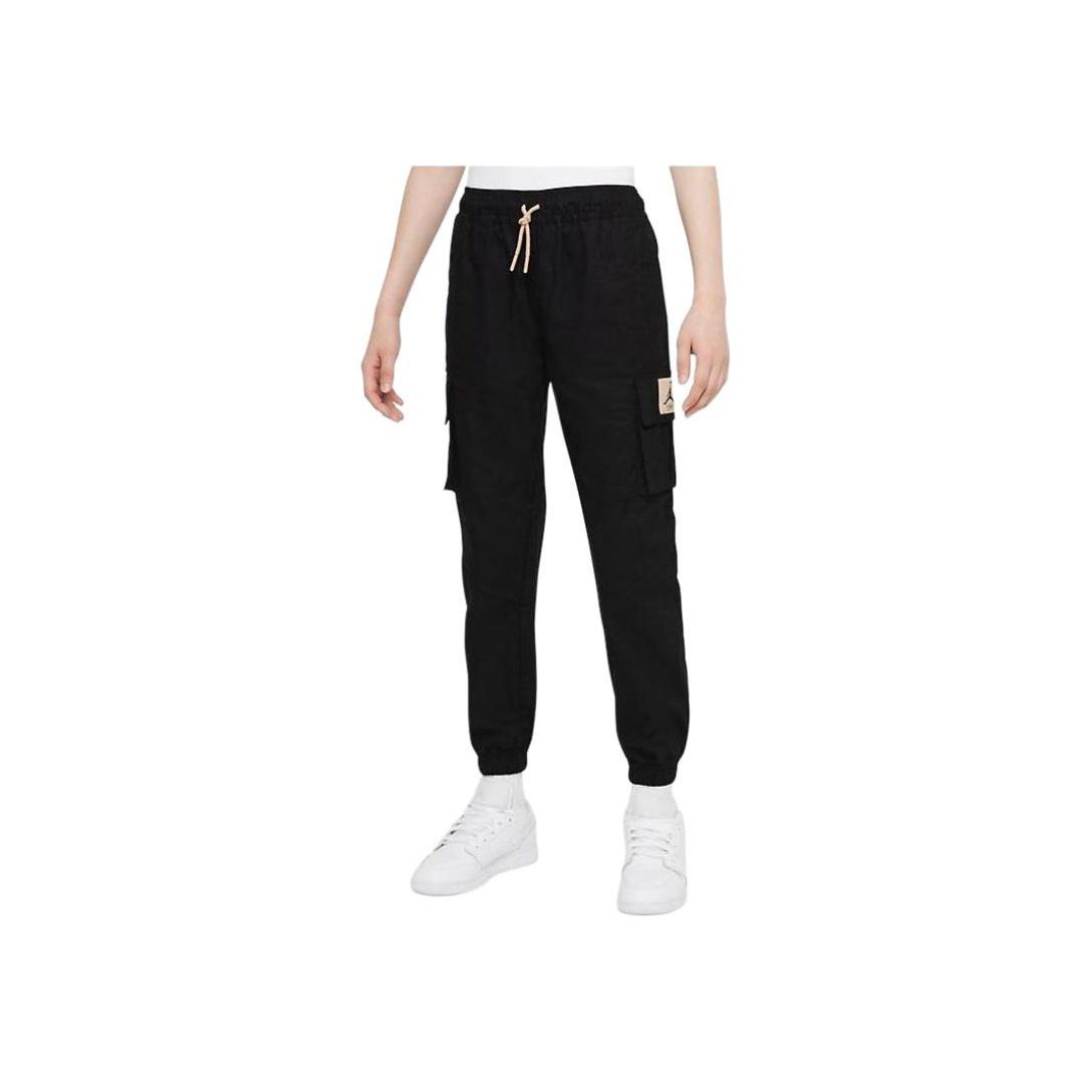 

Jordan Повседневные брюки с однотонным логотипом и манжетами средней талии для детей DO9056-010 L