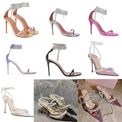 Fashion Clearance!!! Luxury Rhinestones Transparent PVC High Quality Women Pumps Sandals Fashion Summer Stiletto High Heels Party Shoes