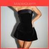 Polyester Spandex Backless Sleeveless Aline Dress For Winter Casual Females
