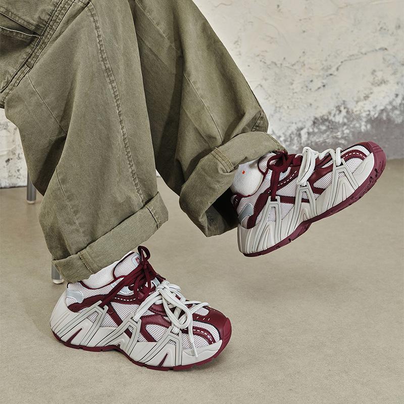 2025 Autumn New Thick-soled Heightening Dad Shoes Mesh Breathable Sports Shoes Versatile Casual Shoes