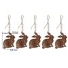 5 Pieces Handmade Easter Rabbit Tree Ornament DIY Crafts Artificial Wooden Bunny Pendant Wood Slices Easter Decoration Kids Gift