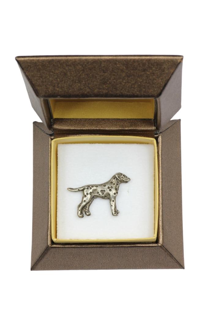 Dalmatiner, Kutschenhund, Gepunkteter Kutschenhund - Hunde-Brosche in einer Geschenkbox, eleganter Anstecker, Reversnadel für Jacke der Marke Art-Dog