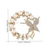 Butterfly Brooch Trend Elegant Circle Leaf Brooch Party Gift Creative Fashion Gifts Baroque Imitation Pearl Rhinestone Wreath