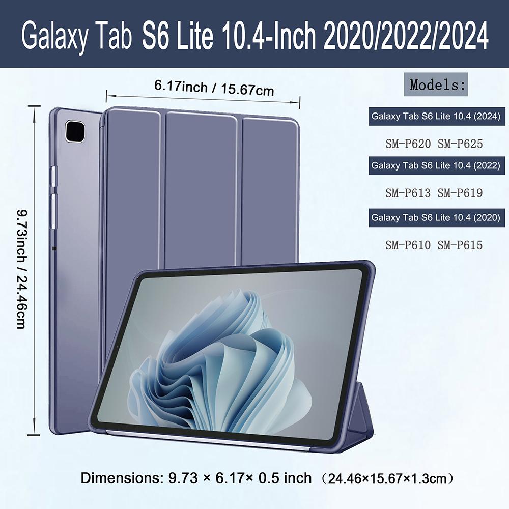 Hülle für Samsung Galaxy Tab S6 Lite 10,4'' // (SM-P620/P610/P613/P615), Magnetische Schlanke Faltständer-Hülle, Weiche Rückseite