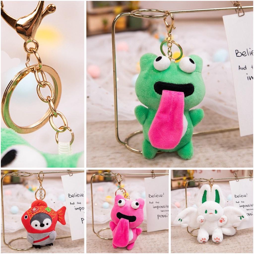 Flying Penguin Rabbit Plush Toy Keyring With Adorable Faces