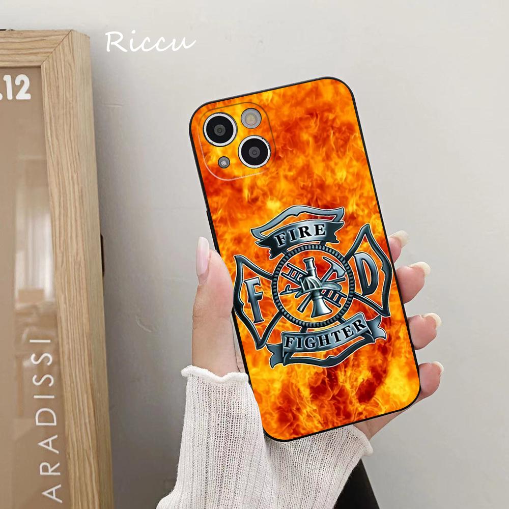 Firefighter Fire Department Fireman Phone Case FOR IPhone 14 11 12 Pro 8 7 Plus X MAX 12 MINI XR XS 13 Covers Fishing Silicone