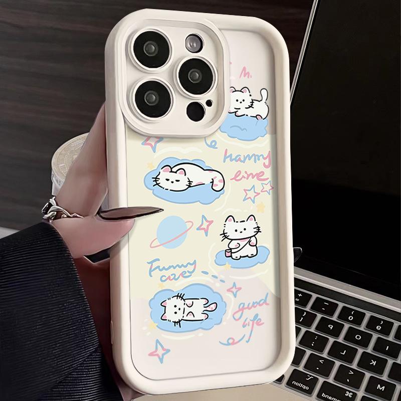 Cloud cat iPhone17Promax mobile phone case ladder is suitable for Apple 16promax all-inclusive Tianyan 15 sets.