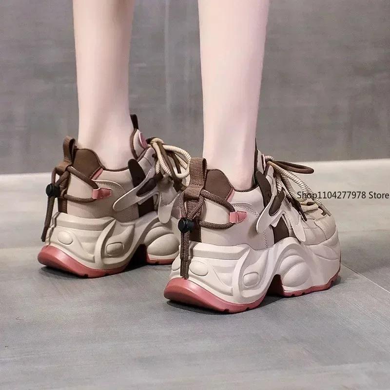 Fashion Womens Sneakers Spring Shoes Tennis Female Platform Roses 2025 Trainers Thick Sole Short Plush Increased Internal Spring Microfi