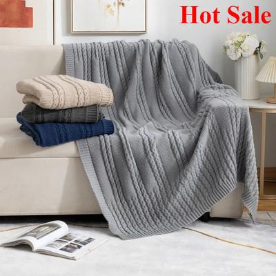 Simple Four-season Blanket Solid Color Knitted Blanket Office Living Room Nap Sofa Blanket