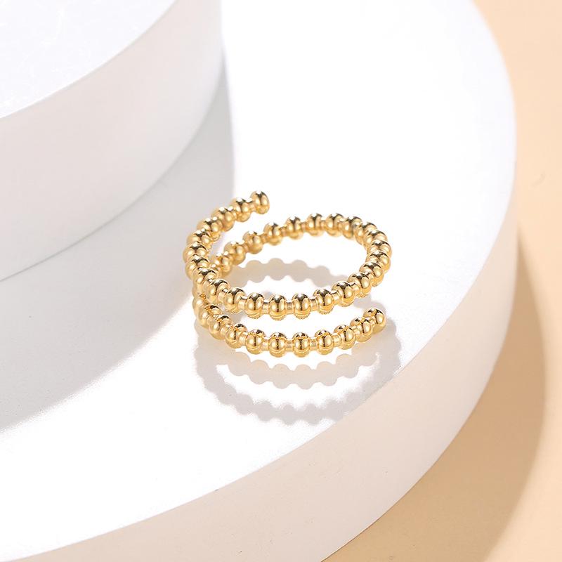 Gold Stainless Steel Women's Trendy Open Index Finger Ring