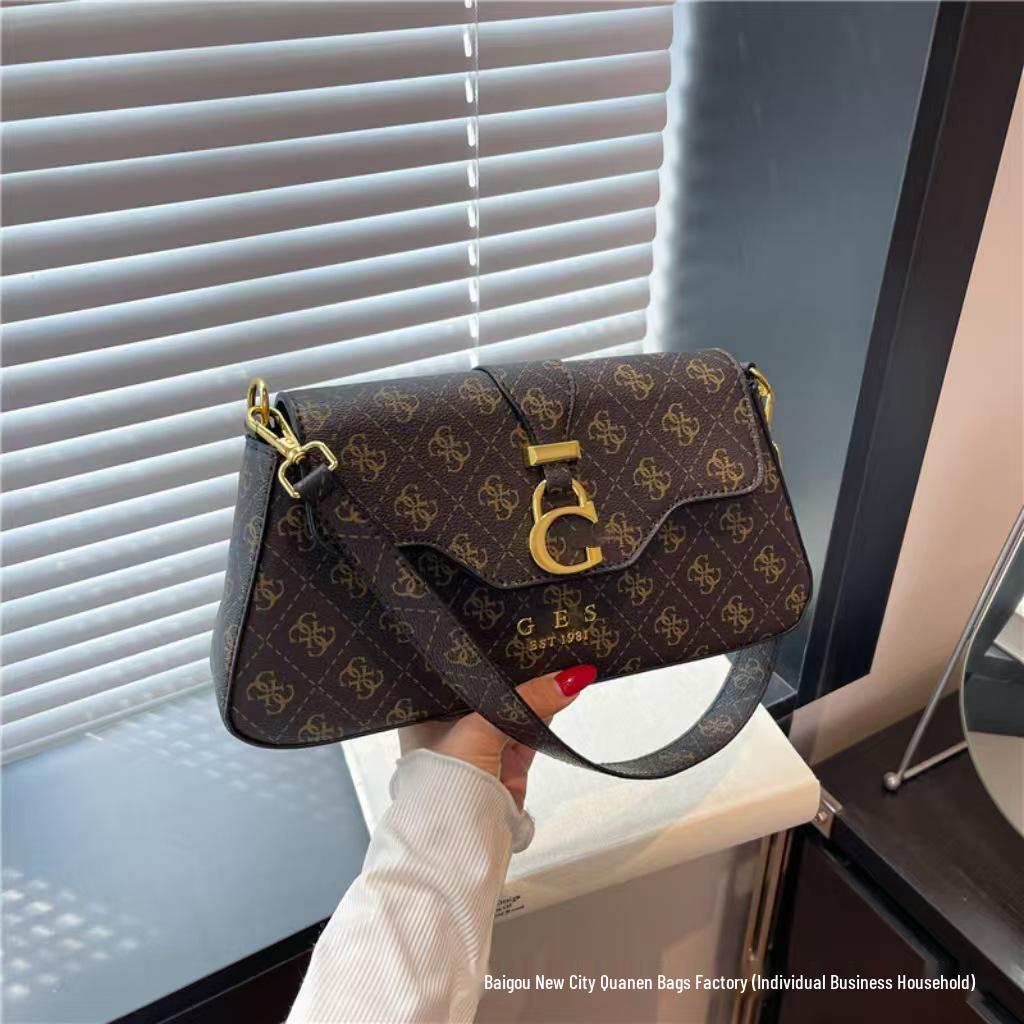 Trendy Dámská High-End Potisk Podpažní Crossbody Kabelka - Všestranná a Populární Niche Ramenní Kabelka 25.